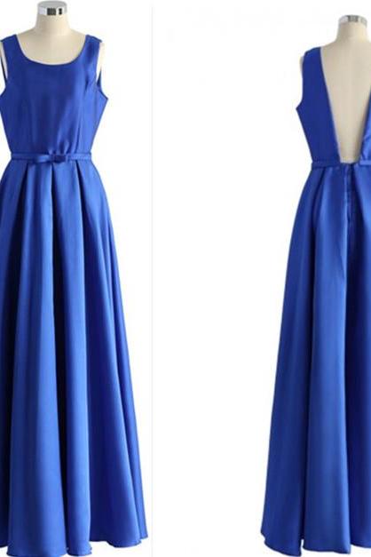 Royal Blue Charming Prom Dresses,the Backless Floor-length Evening Dresses, Prom Dresses, Real Made Prom Dresses ,