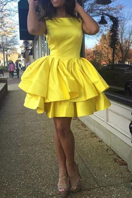 Yellow Homecoming Dress,cute Prom Dress,short Prom Dresses