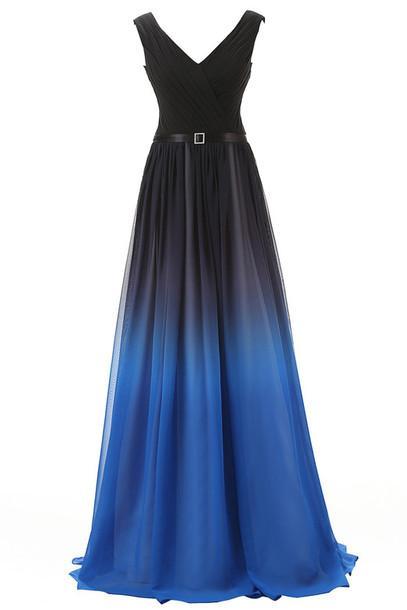 Gradient Prom Dress,ombre Evening Dress,prom Dresses,prom Gowns,chiffon Formal Gowns,teens Bridesmaid Gown For Teens