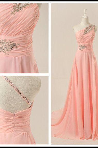 Evening Dresses, Prom Dresses,prom Dress,chiffon Prom Dress,a-line Prom Dress,one-shoulder Prom Dress,long Prom Dress