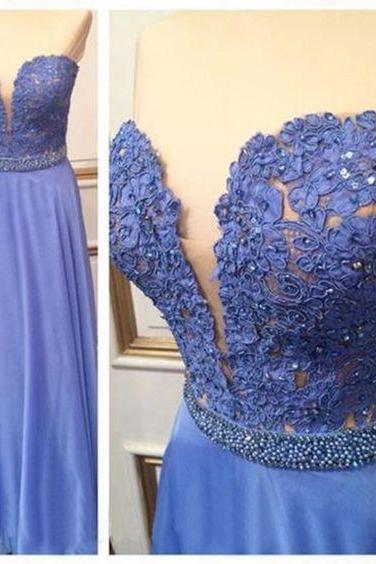 Evening Dresses, Prom Dresses,party Dresses,prom Dresses,lace Prom Dresses,blue Prom Dress,modest Prom Gown,a Line Prom Gown,evening