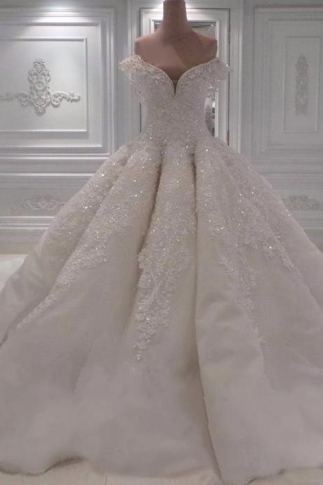 Wedding Dresses, Wedding Gown,sexy off the shoulder white lace sweetheart ball gown wedding dresses, with illusion back 2017 new design Princess Wedding Dresses