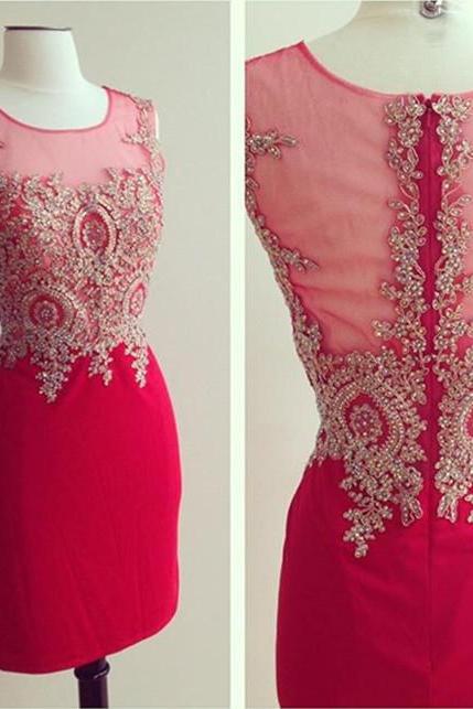 Homecoming Dresses,red Homecoming Dresses With Gold Lace Beaded 2017 Design