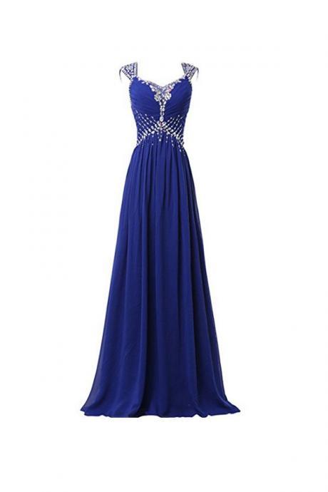 Evening Dresses, Prom Dresses,party Dresses,beautiful Chiffon V-neck Long Prom Gowns, Party Dresses