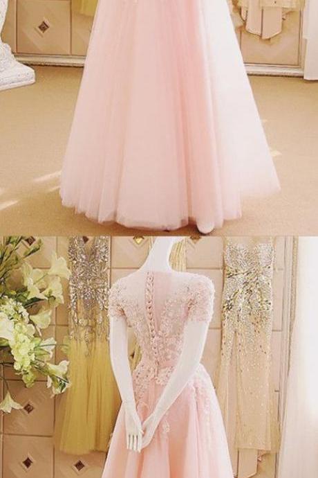 Evening Dresses, Prom Dresses,party Dresses,sexy Evening Gowns,pink Prom Dress, Pageant Prom Gown, Evening Gowns