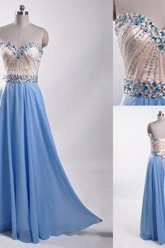 Evening Dresses, Prom Dresses,party Dresses,prom Dress, Prom Dresses, Prom Dresses,classic Blue Beaded Prom Dress, Formal Party Bridesmaid Prom