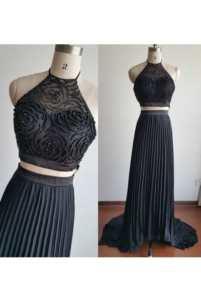  Evening Dresses, Prom Dresses,Party Dresses,Prom Dress, Prom Dresses, Prom Dresses,Prom Dresses,Black Prom Dress 2 pieces Prom Dresses With Beaded Formal Gowns For Teens