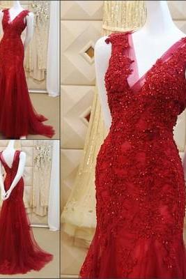  Evening Dresses, Prom Dresses,Party Dresses,Prom Dress, Prom Dresses, Prom Dresses,Prom Dresses,2017 New Arrival Sexy Long Mermaid Prom Dresses Red Evening Party Dress,Red Prom Gowns,Evening Gowns
