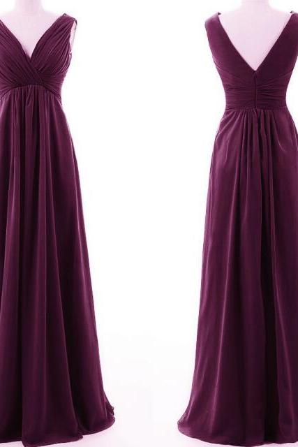 Evening Dresses, Prom Dresses,party Dresses,prom Dress, Prom Dresses, Prom Dresses,prom Dresses,beautiful Handmade Dark Purple V-neckline