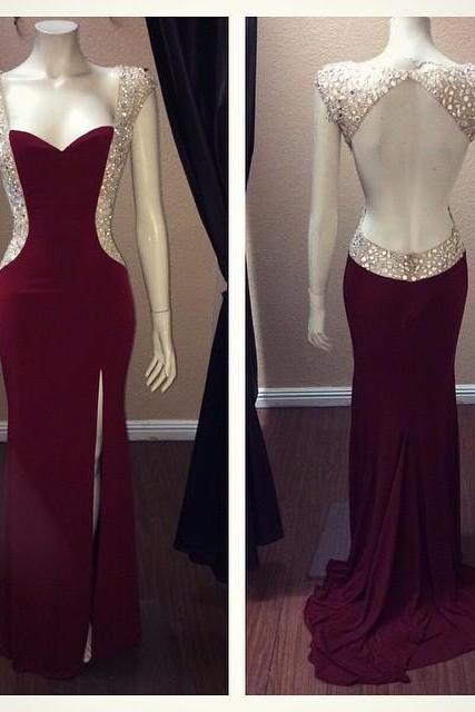Evening Dresses, Prom Dresses,party Dresses,burgundy Prom Dresses,wine Red Evening Gowns,sexy Formal Dresses,burgundy Prom Dresses, Fashion