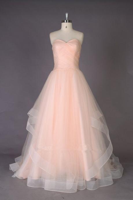 Evening Dresses, Prom Dresses,party Dresses,strapless Sweetheart A-line Tulle Prom Dress Evening Gowns,party Dresses,sexy Formal Dress For Teens