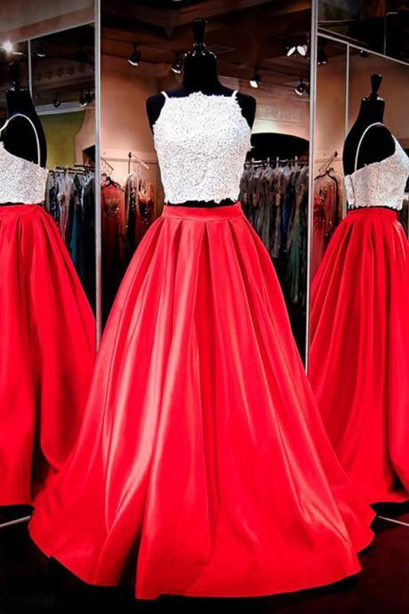 Evening Dresses, Prom Dresses,party Dresses,prom Dresses, Prom Dresses,evening Dress,party Dresses,gorgeous Two-piece Square Neck Red