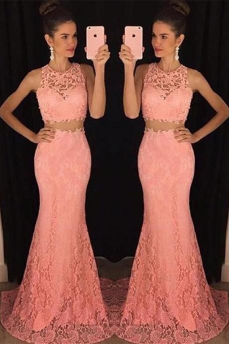 Prom Dresses,evening Dress,party Dresses,mermaid Lace Two Pieces Prom Dresses For Teens,girly Evening Dresses,classy Prom Gowns, Party Prom