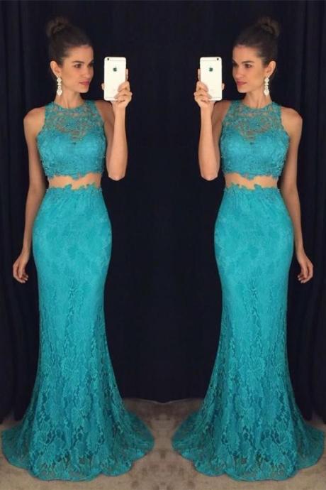 Prom Dresses,evening Dress,party Dresses,mermaid Lace Two Pieces Prom Dresses For Teens,girly Evening Dresses,classy Prom Gowns, Party Prom