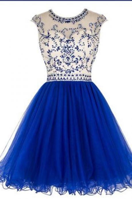 Prom Dress,homecoming Dresses,tulle Prom Dress,royal Blue Prom Dresses,short Prom Dresses,cocktail Dresses, Custom Made Prom Dresses,sexy Prom