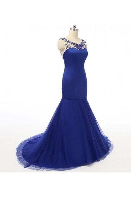 Prom Dress,royal Blue Prom Dress,backless Prom Dress,sexy Evening Gowns,party Dress,mermaid Prom Dress,long Prom Dresses,2017 Prom Dresses,prom