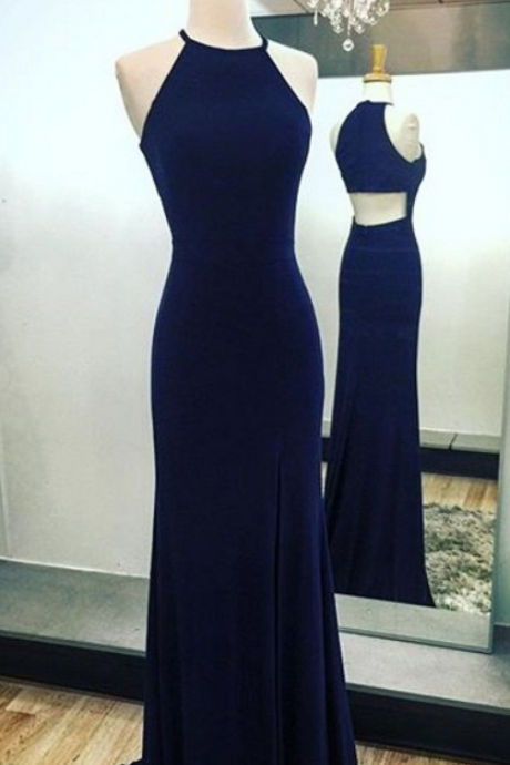 Prom Dress,Long Prom Dress,Navy Blue Mermaid Prom Dresses,Simple Sexy Prom Gowns,Long Party Dresses,Elegant Evening Dresses,Women Dresses,Prom Dresses with Slit,Cheap Prom Dresses