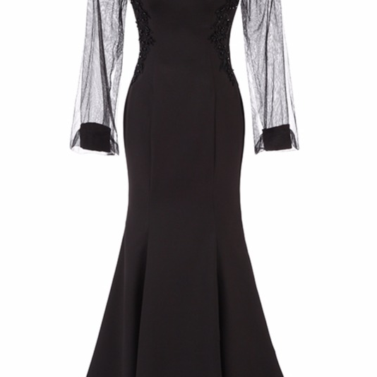 Sexy Black Mermaid Evening Dress,Black Pageant Dress Y4197 main image 1