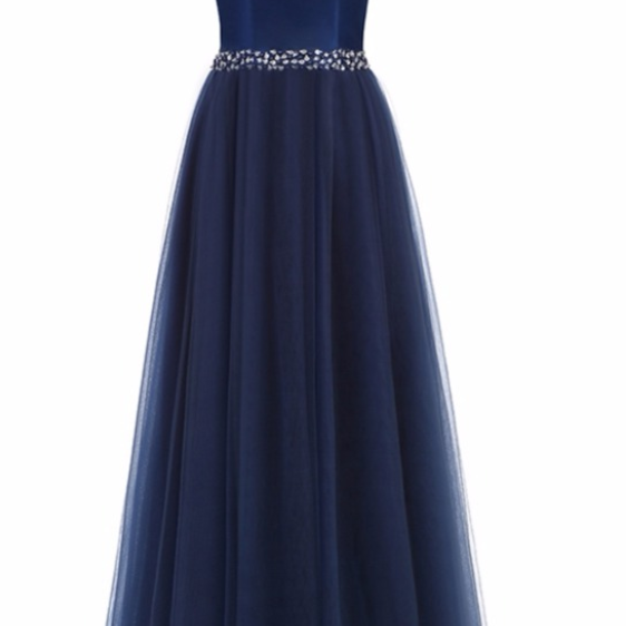 Dark Navy Prom Dresses A Line Appliques Bodice Layers Prom Dress