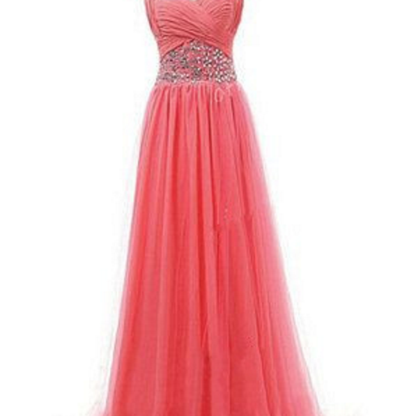 Coral Prom Dresses,sparkly Prom Dress,sparkle Prom Gown,bling Prom ...