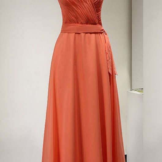 Elegant Short Front Long Back Chiffon Dresses Red