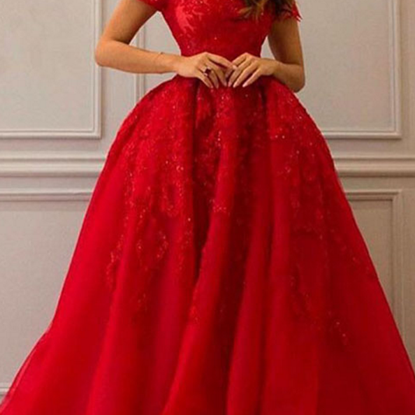 Red Strapless Wedding Dress Bridal Gown Ball Gowns Lace Dress on Luulla