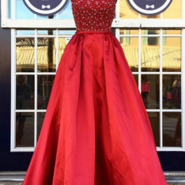 Cute A Line Hatler Neck Teal Satin Long Prom Dresses with Beading