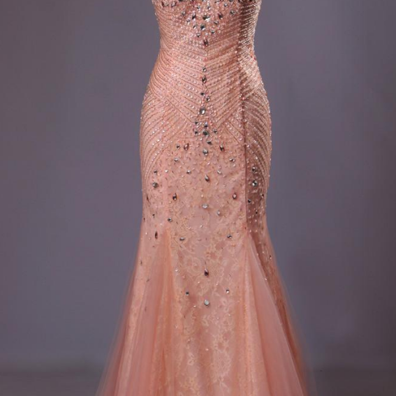 Sweet Yellow Spaghetti Straps Tulle Beaded Appliques Mermaid Evening Dress Long Prom Gown
