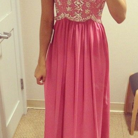 Vintage Strapless Purple Chiffon Satin Beaded Long Birthday Prom Dress Evening Gown D1599 main image 1