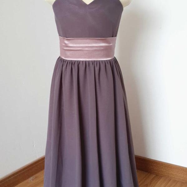 A-Line Spaghetti Strap Ankle Length Chiffon Junior Flower Girl Dress With Pleats main image 1