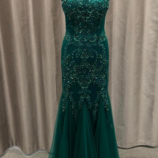 Green Prom Dress, Beading Evening Dress on Luulla