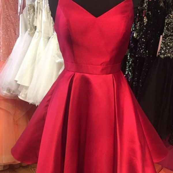 v neck homecoming dresses Red V Neck Bodycon Homecoming Dresses with Sequins Appliques VK23070508 –  Vickidress main image 0