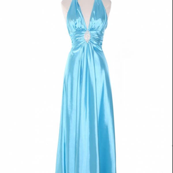 2015 Prom Dresses And Evening Dress Of Bridesmaid Dresses Blue Satin