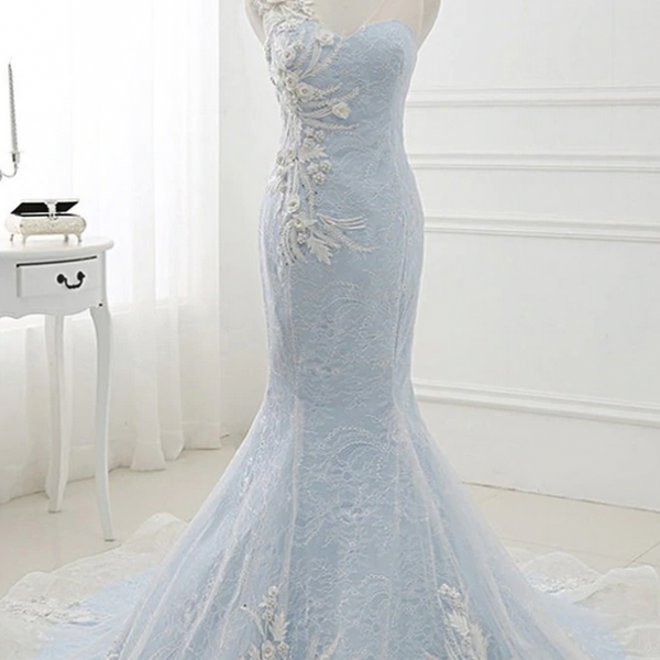  Prom Dresses,Lace Mermaid Evening Dresses, Formal Dress With Applique