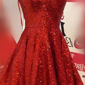 Short Homecoming Dresses,A-line Homecoming Dress,V-neck Homecoming Dresses,Sequins Homecoming Dresses,Red Homecoming Dress 