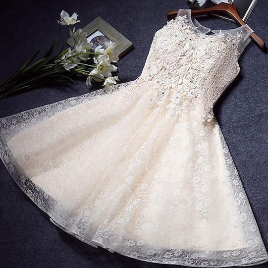 Ivory Homecoming Dresses,Lace Homecoming Dress,A Line Homecoming Dresses,Short Prom Dress,Appliqued Homecoming Dresses,Cocktail Dresses