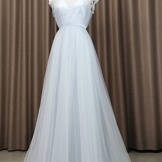 Beautiful Tulle Long Party Dress, Evening Gown