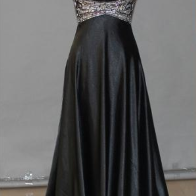 High Quality Prom Dress,Satin Prom Dress,A-Line Prom Dress,Beading Prom Dress,V-Neck Prom Dress
