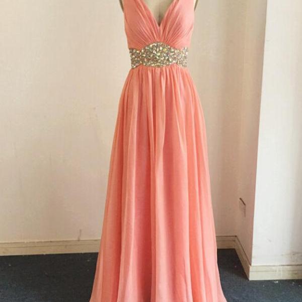 Elegant ALine Cap Sleeve Formal Prom Dress, Beautiful Long Prom Dress