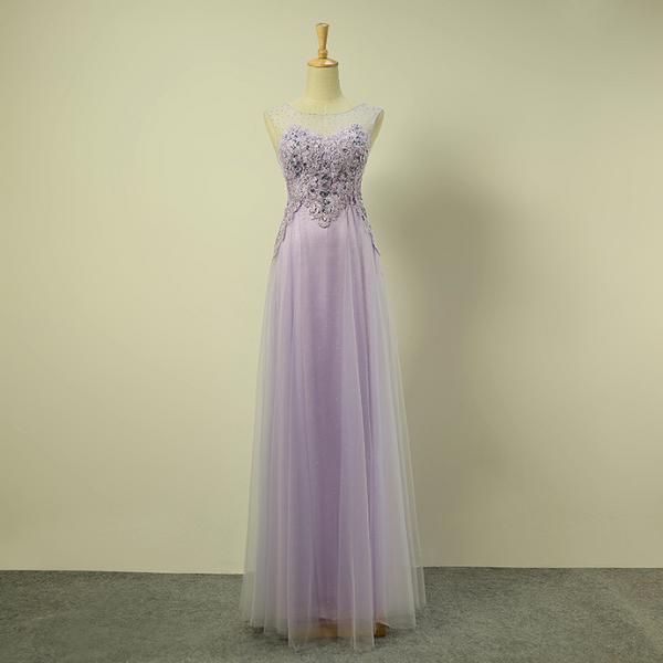 Elegant A Line Tulle Formal Prom Dress, Beautiful Long Prom Dress, Banquet Party Dress
