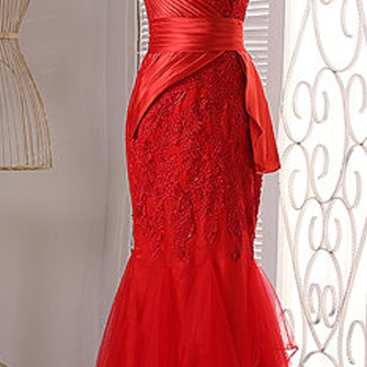 Elegant One Shoulder Appliques Mermaid Formal Prom Dress, Beautiful Long Prom Dress, Banquet Party Dress