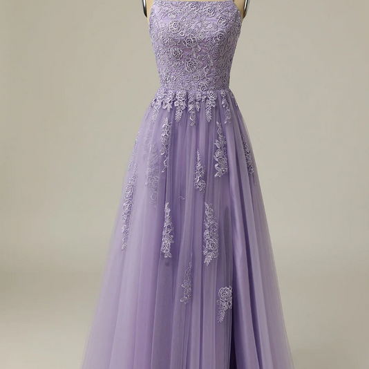 Elegant A-Line Evening Prom Homecoming Dress Jewel Short Back Lace Applique main image 1
