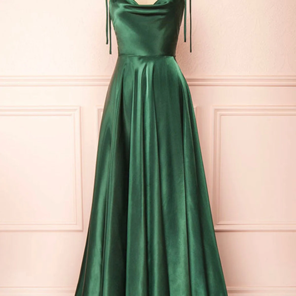 Elegant Backless Satin Formal Prom Dress, Beautiful Long Prom Dress, Banquet Party Dress