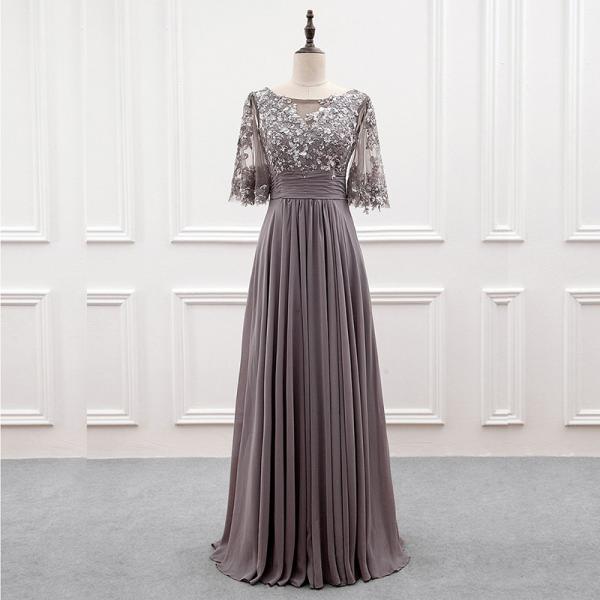 Chiffon Bateau Neck Formal Dress with Dramatic Back Drape Lemon