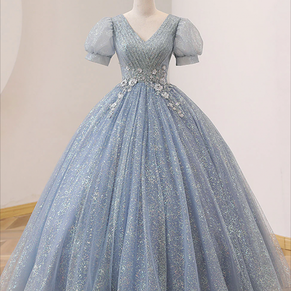 Long Sleeve Luxury Diamond Sparkly Wedding Dress Evening Prom Dress main image 1
