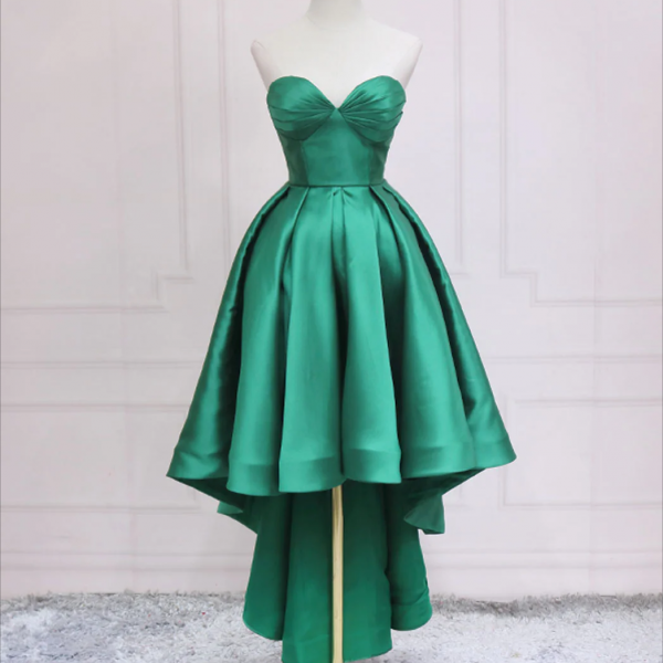 Green High Low Boho See Through Homecoming Dress