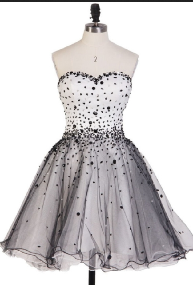 Ball Gown Sweetheart Mini Homecoming Dresses Beading Satin Organza Lace-Up main image 1
