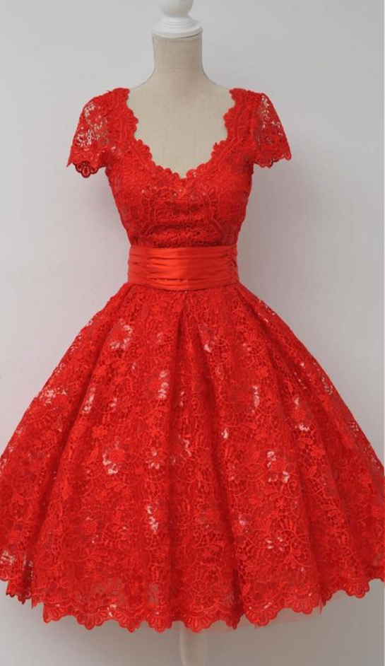 Red Homecoming Dress,lace Homecoming Dress,cute Homecoming Dress,short ...