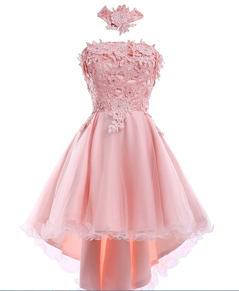 A-line Homecoming Dresses,pink Homecoming Dresses,applique Homecoming ...