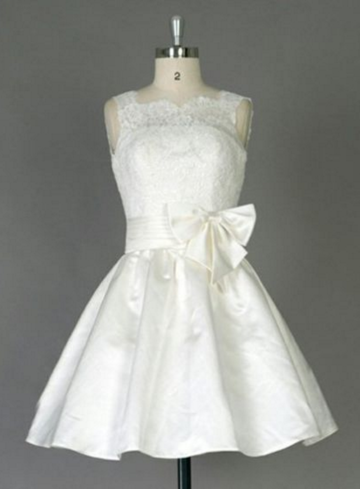 White Homecoming Dresses Zipper-up Sleeveless A Lines Scalloped-edge ...